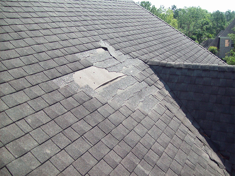 house roof close up with missing shingles milton wv